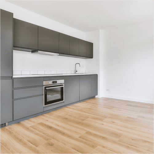 Empty kitchen cleaning